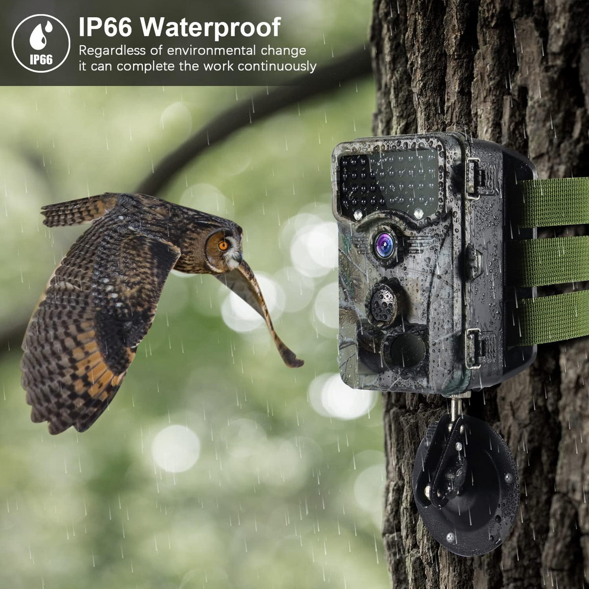 1520P 20MP Waterproof Game Camera with 80ft No Glow Motion Activated Detection C871