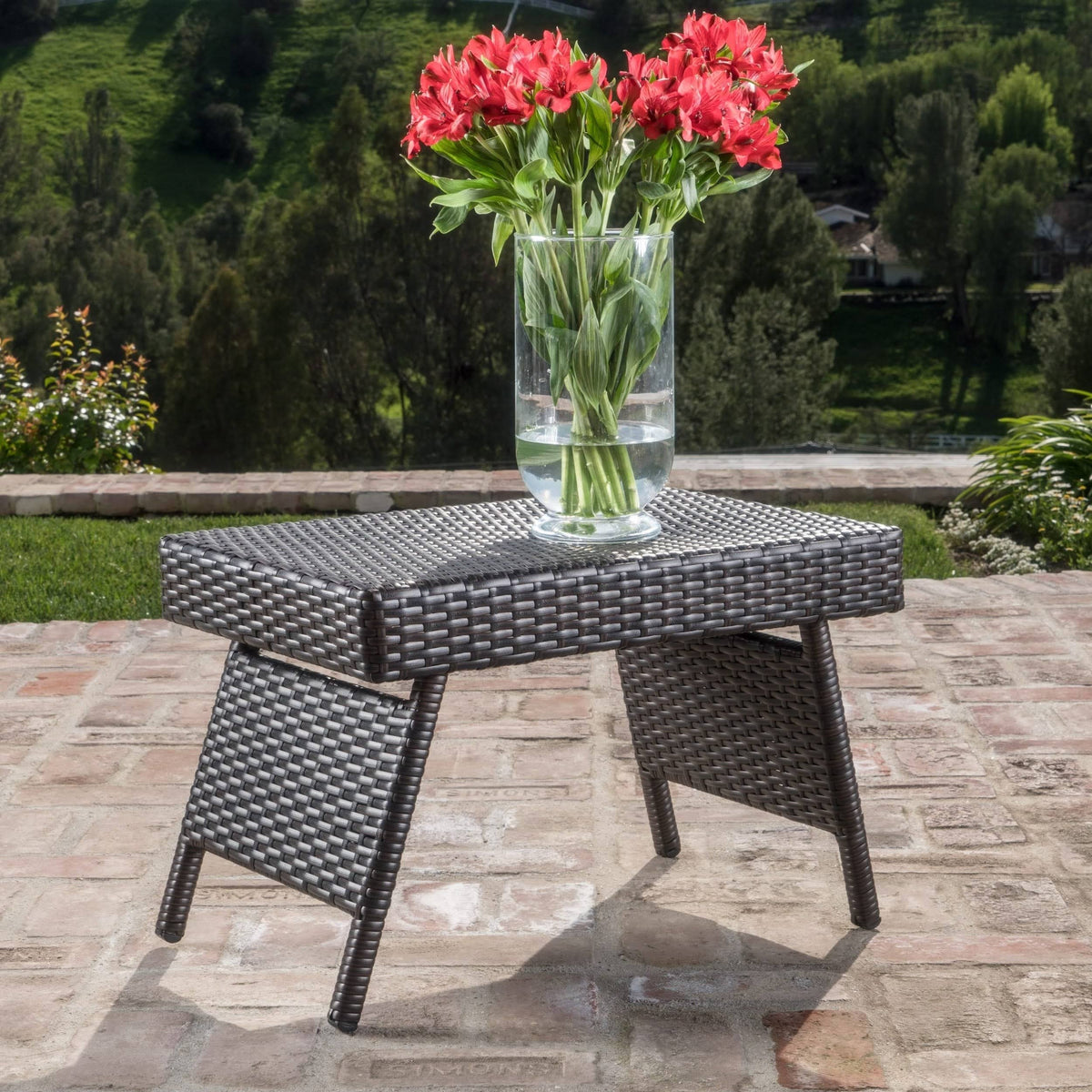 Gray 3-Piece Outdoor Wicker Chaise Lounge Set N34273