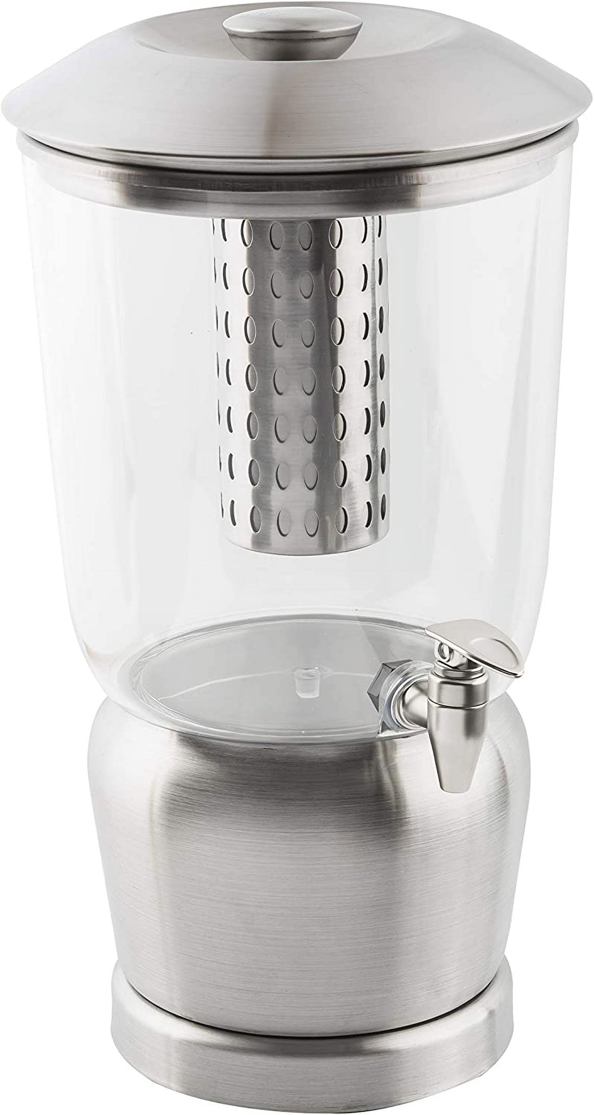 Gallon Drink Dispenser With Fruit Infuser & Stand, Tritan Stainless Steel E590921