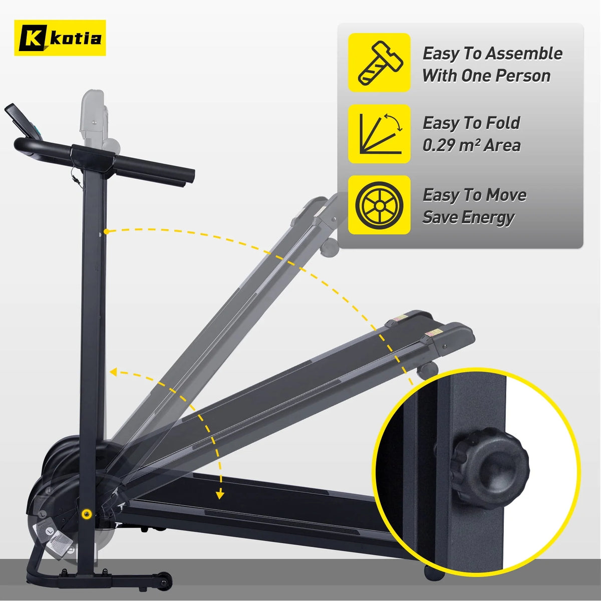 Manual Treadmill with 10° Incline Foldable Q416
