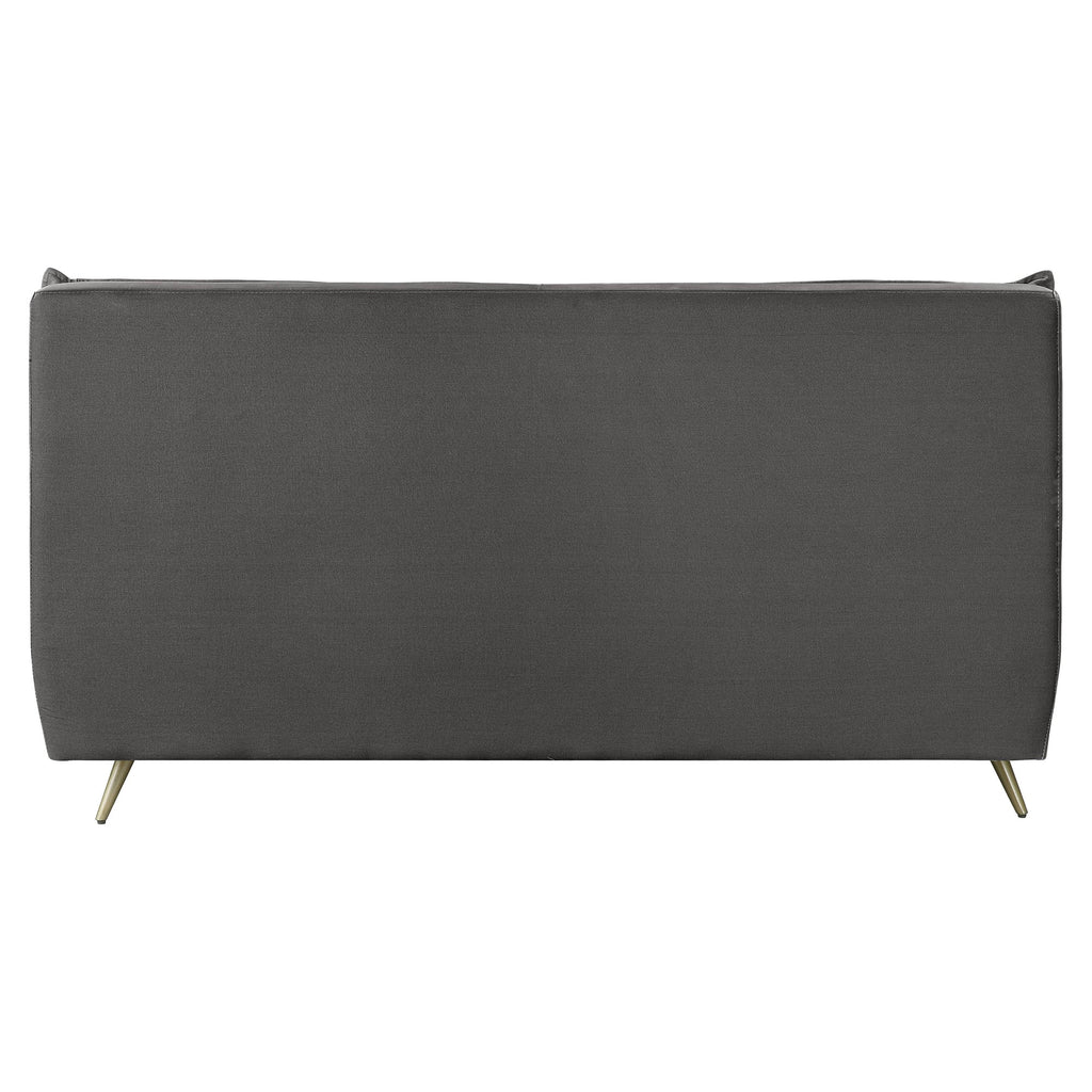 Queen Bed in Gray Top Grain Leather T895