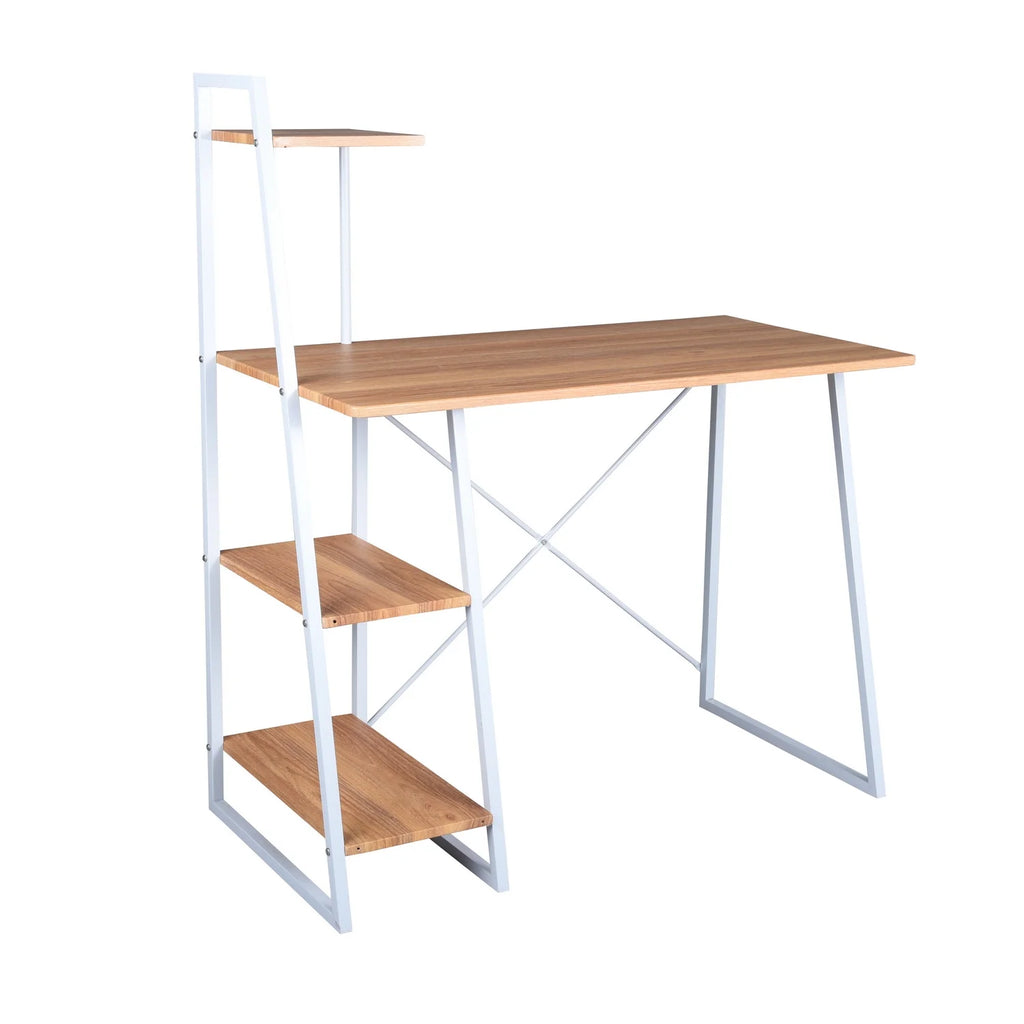 40'' Oak Computer Desk with Open Shelves I30325