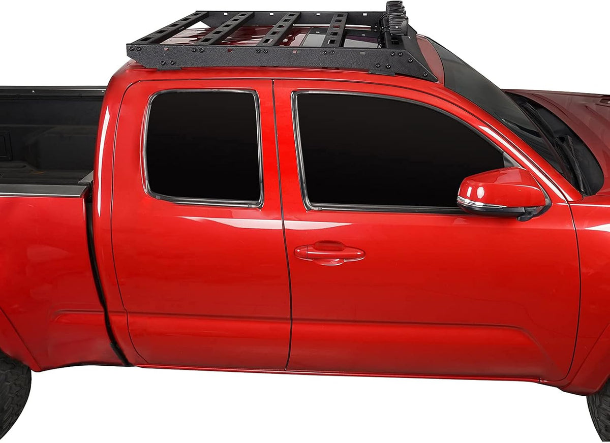 Roof Rack Cargo Carrier Crossbars Basket with LED Lights for Toyota Tacoma 05-22 Access Cab 2nd 3rd Gen Pickup Truck S31924