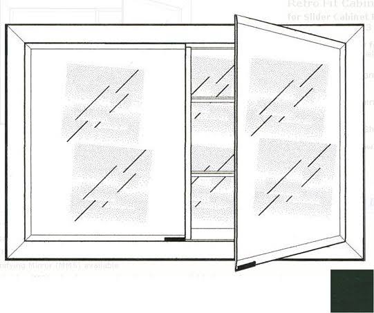 27 in. x 21 in. Recessed Double Door Cabinet Colorgrain Green N139