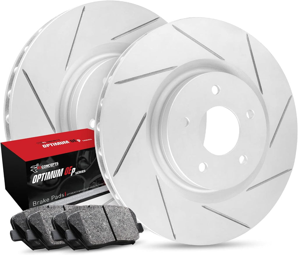 Rear Carbon Brake Rotors Slotted with Pads L1323