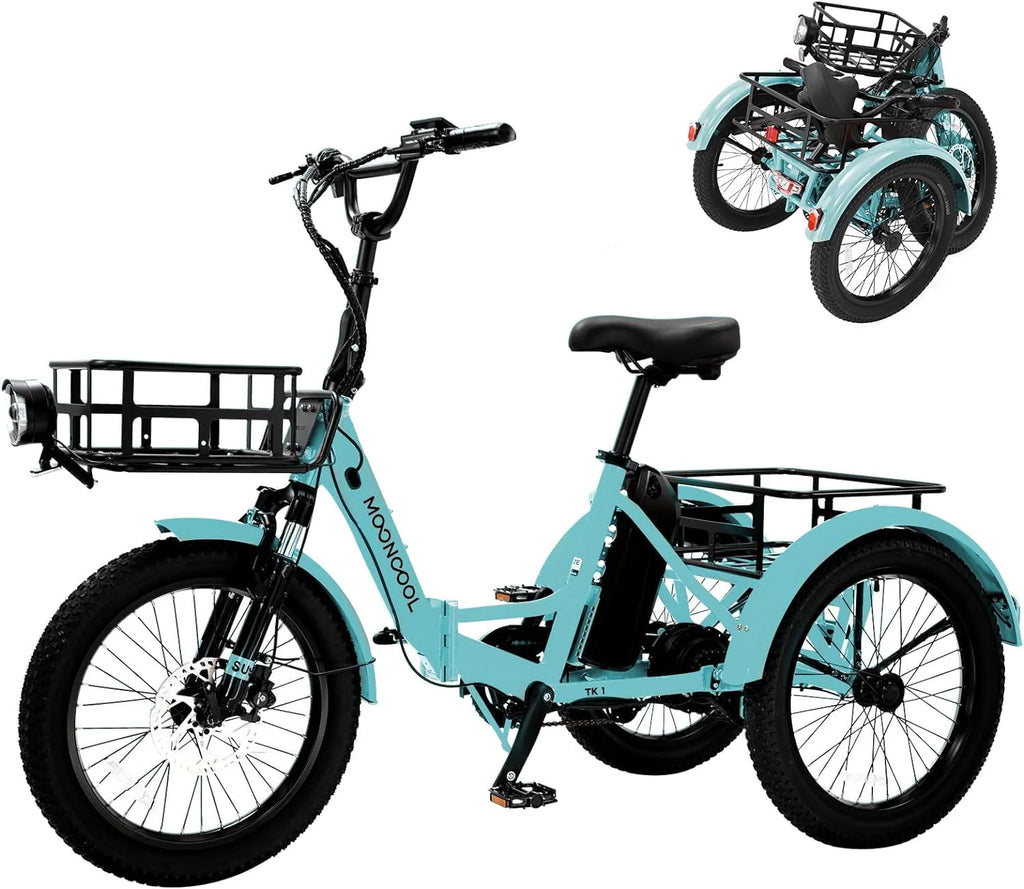 Folding Electric Tricycle 1000W 48V 20 Fat Tire 3 Wheel N343157