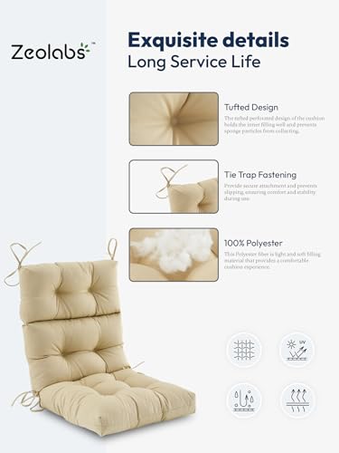 Purple Water Resistant Tufted High Back Chair Cushion with Ties Z16356