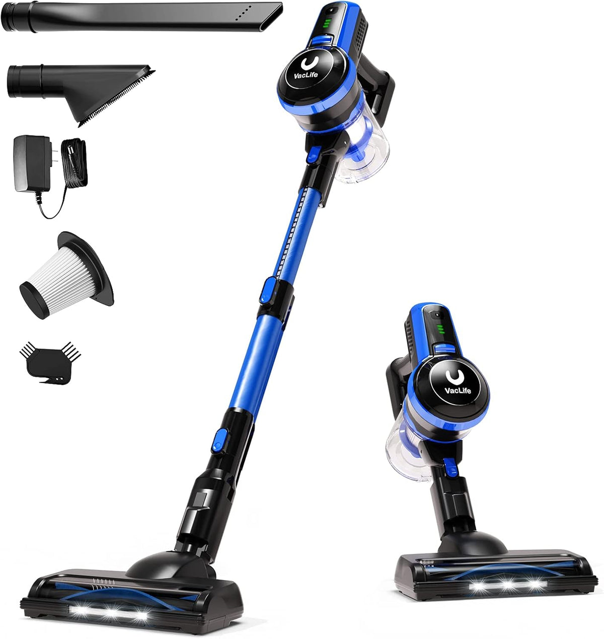 Cordless Stick Vacuum Cleaner with Headlight & Quadruple Filtration J1935
