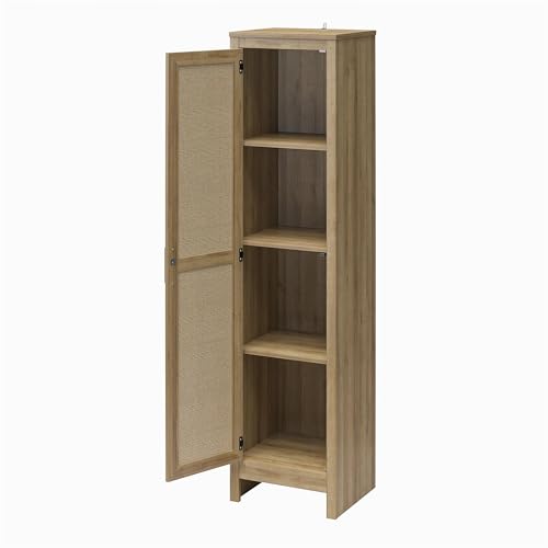 Black Oak 1-Door Tall Cabinet I556