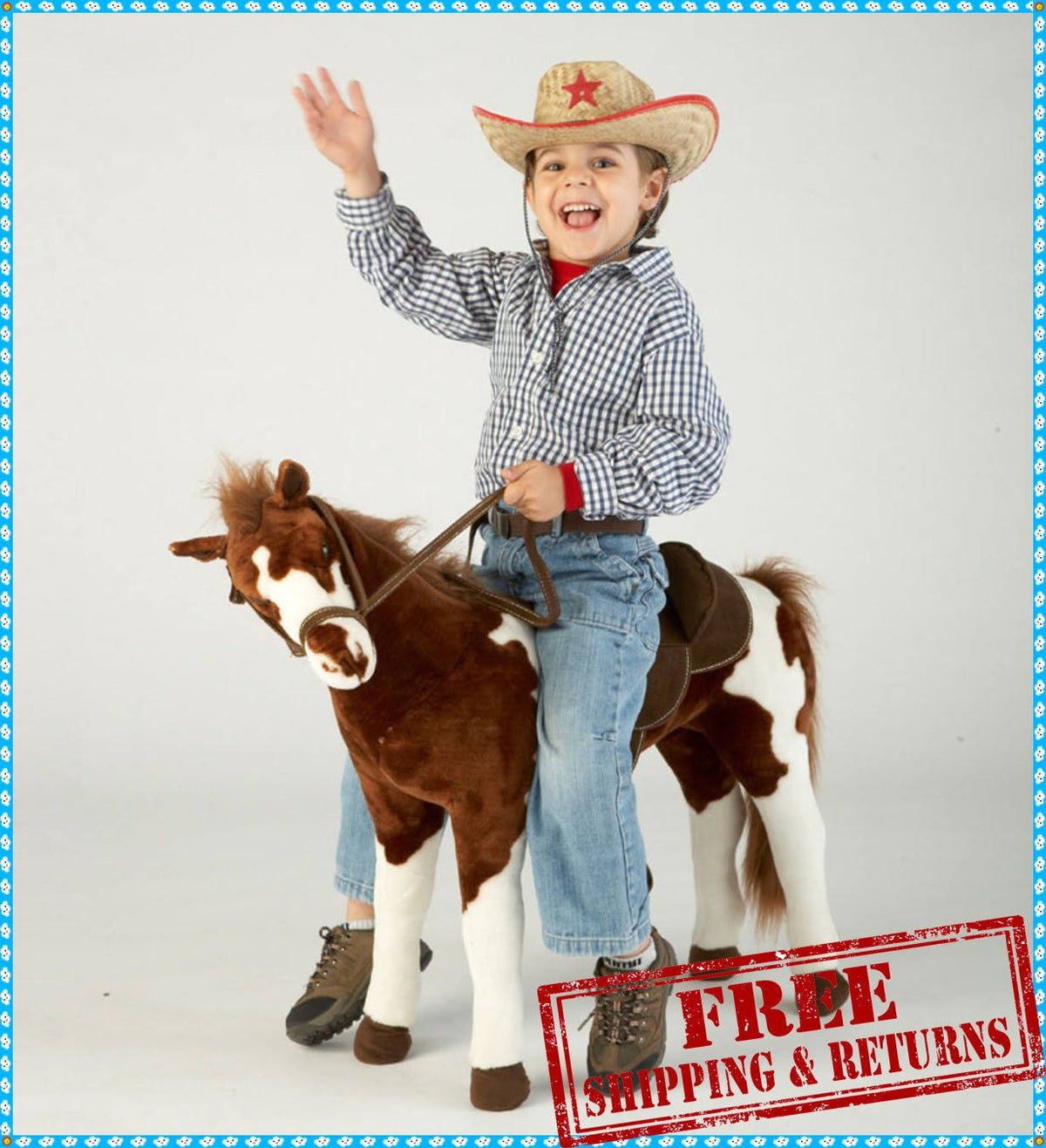 Sit-On Pinto Horse S797