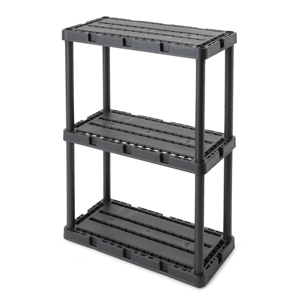 3 Shelf Light Duty Storage Unit 24 x 12 x 33", Black 2 Pack G41535