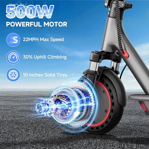 Electric Scooter with 350W Motor 16 Mph Top Speed 8.5'' Solid Tires K8897