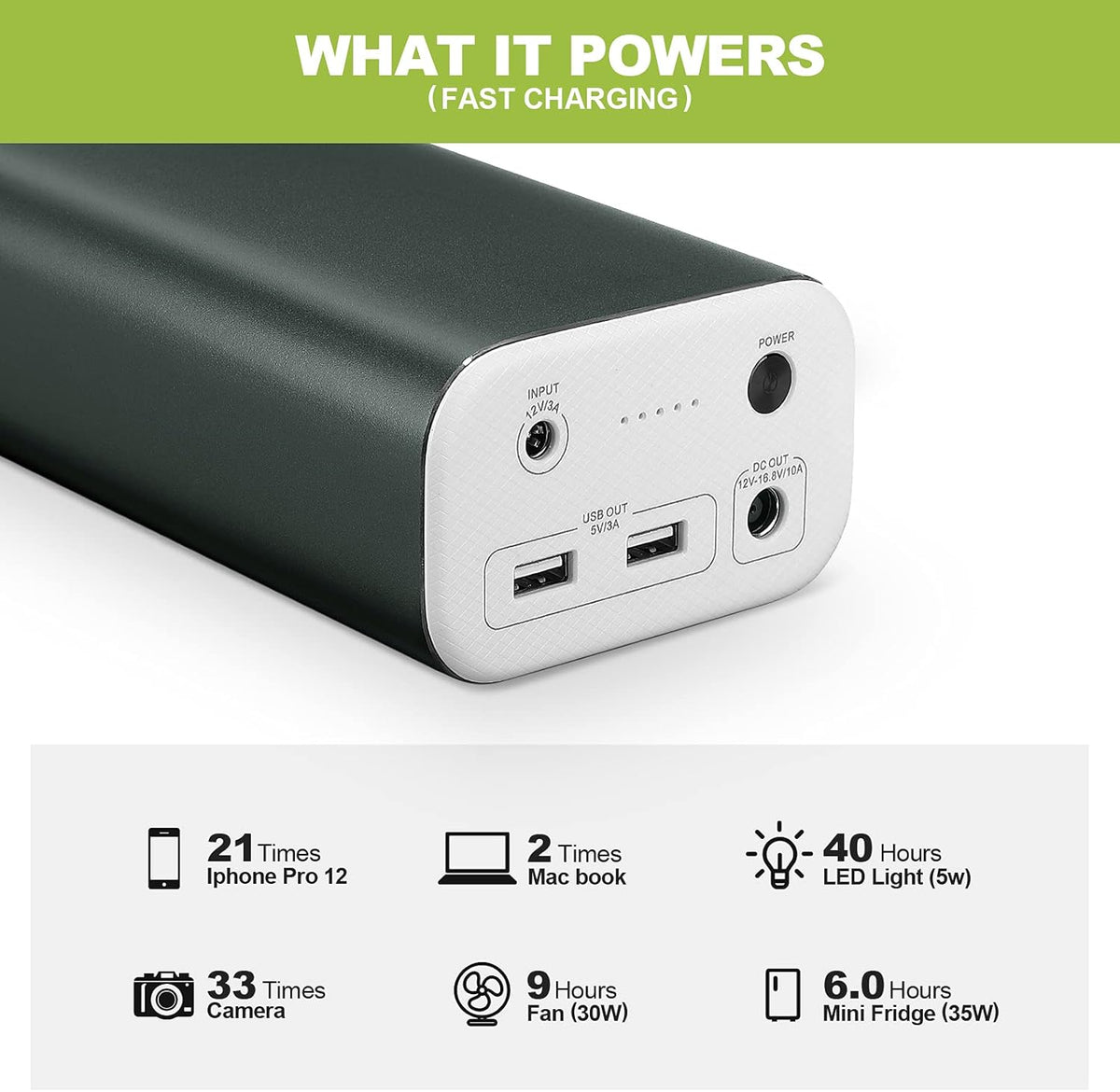 Portable Power Station 216Wh Lithium Battery Solar Generator W4816