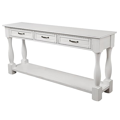 63" Console Table with 3 Drawers and 1 Bottom Shelf, Light Espresso G14081