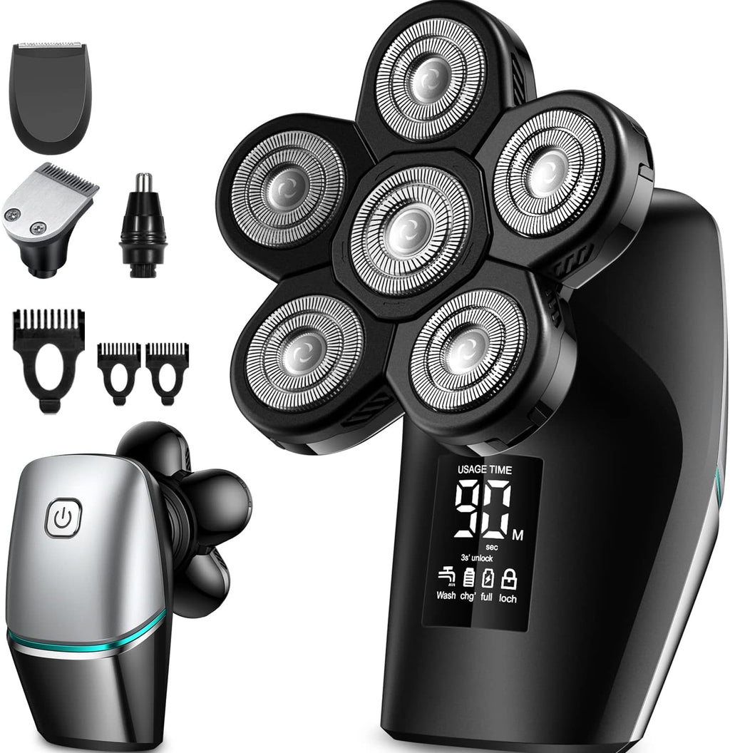 Head Shaver Electric Rechargeable LED Display Waterproof Pack of 2 R83944