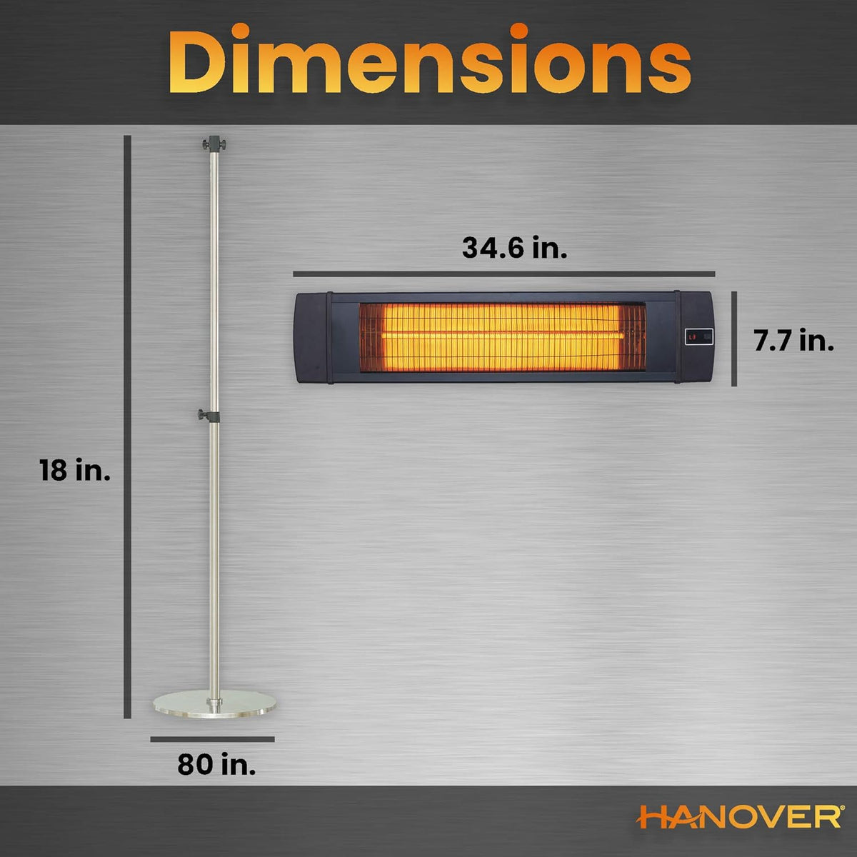 Black 34.6-in. Wide Electric Carbon Infrared Heat Lamp Z430