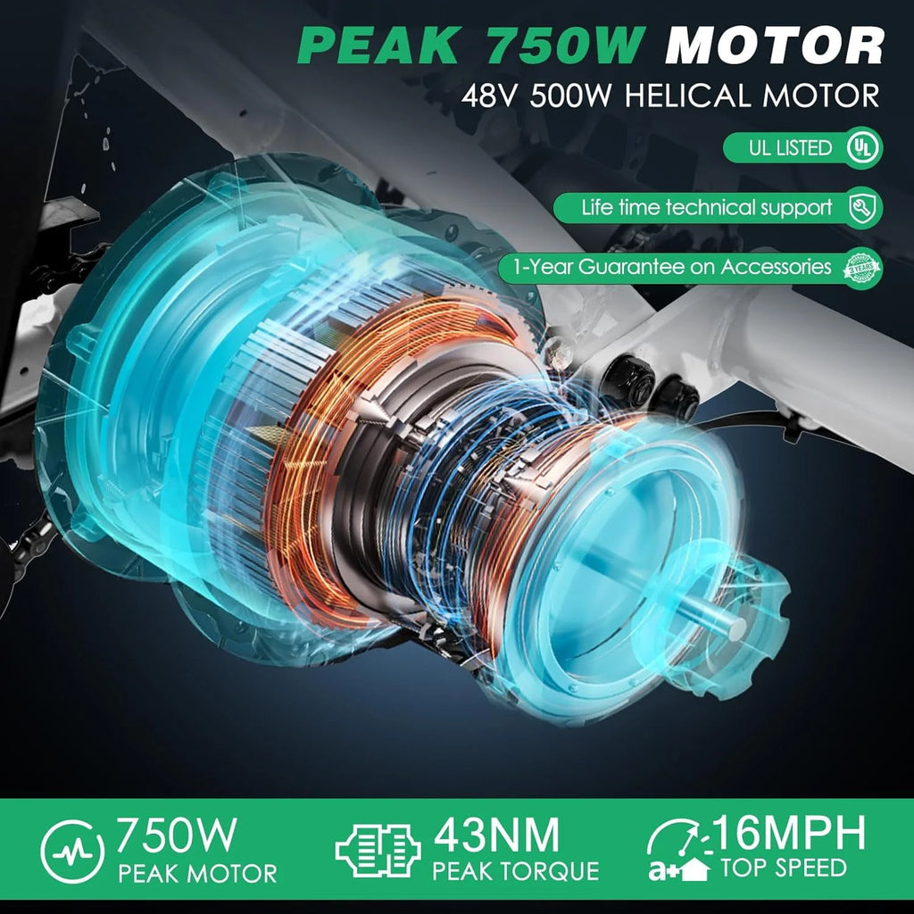 Folding Electric Tricycle 1000W 48V 20 Fat Tire 3 Wheel N343157