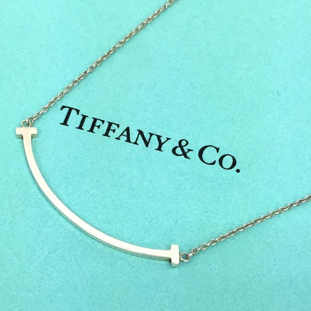 Tiffany T Smile Pendant Necklace AG925 Silver Q2940