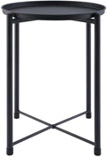 Black Metal Tray End Table A6146