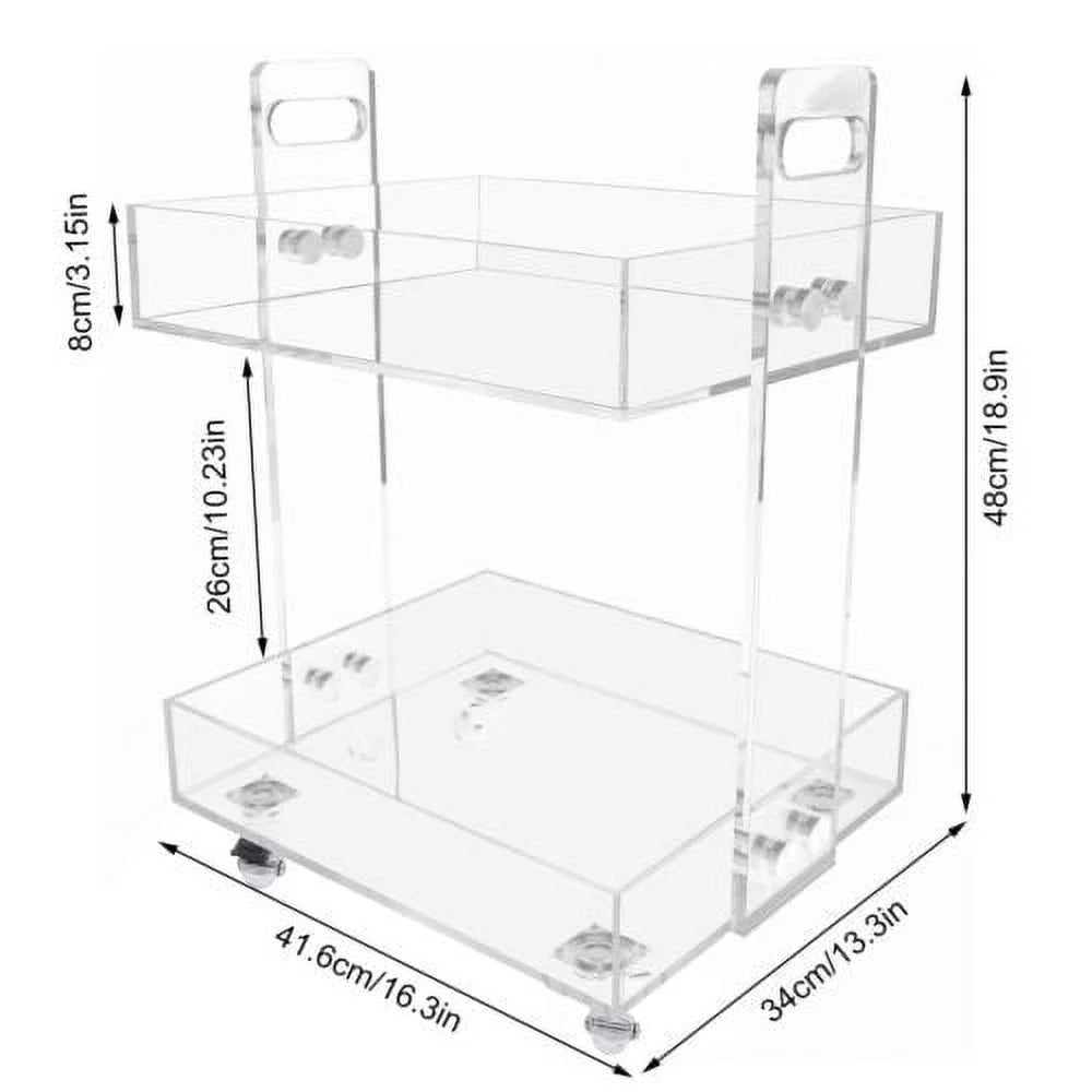 Acrylic Nightstand with 4 Wheels H8759