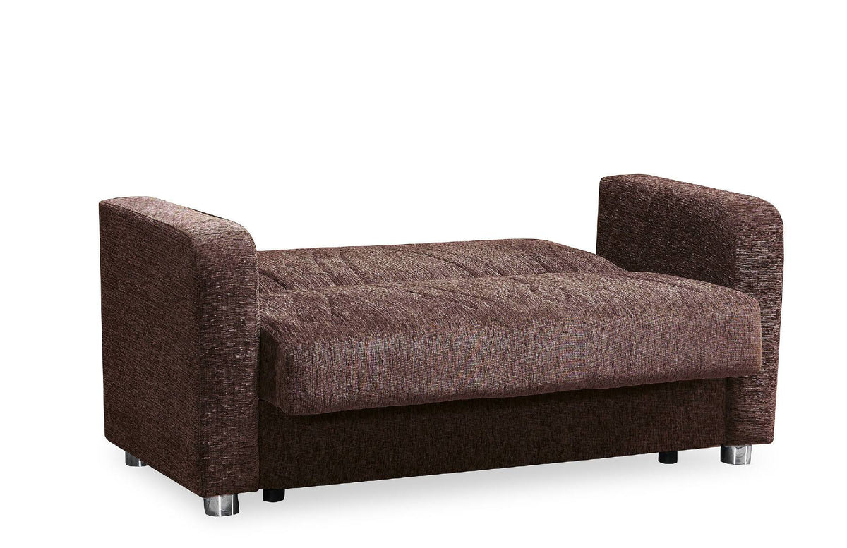 Dark Brown Chenille Loveseat N252