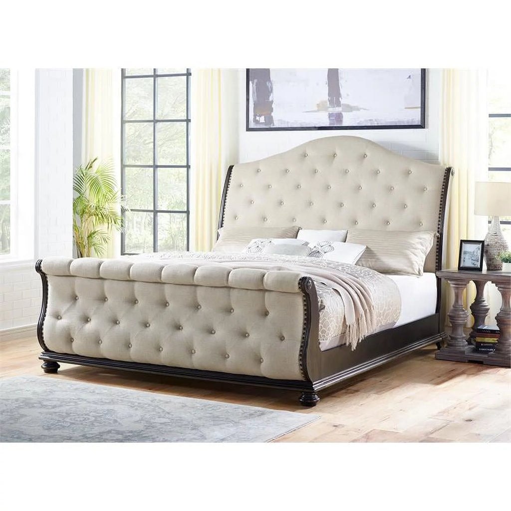 King Wood 6-Piece Sleigh Bedroom Set X209