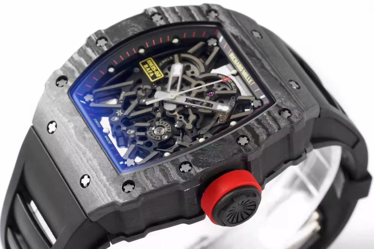 Black Bezel Red Markers Black Rubber Strap S840292