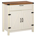 White Wooden Sideboard Buffet Cabinet with Drawer and Adjustable Shelf X888