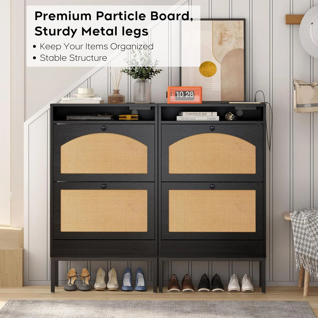 Black Shoe Storage Cabinet K961