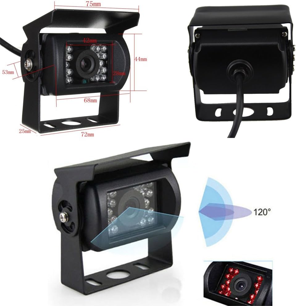 Hard Wired Backup Camera 9'' Quad Split Screen HD Monitor System Pack of 2 R237