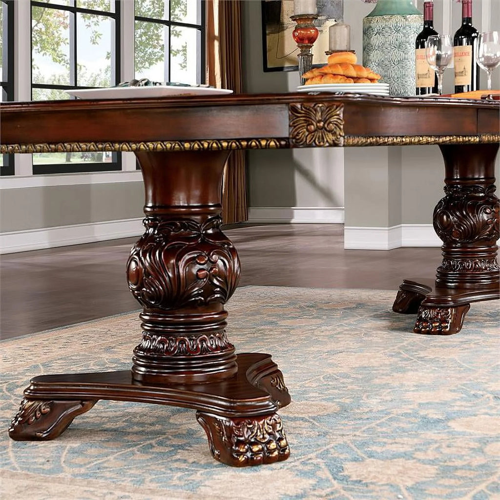 Cherry Wood Expandable Dining Table E136964
