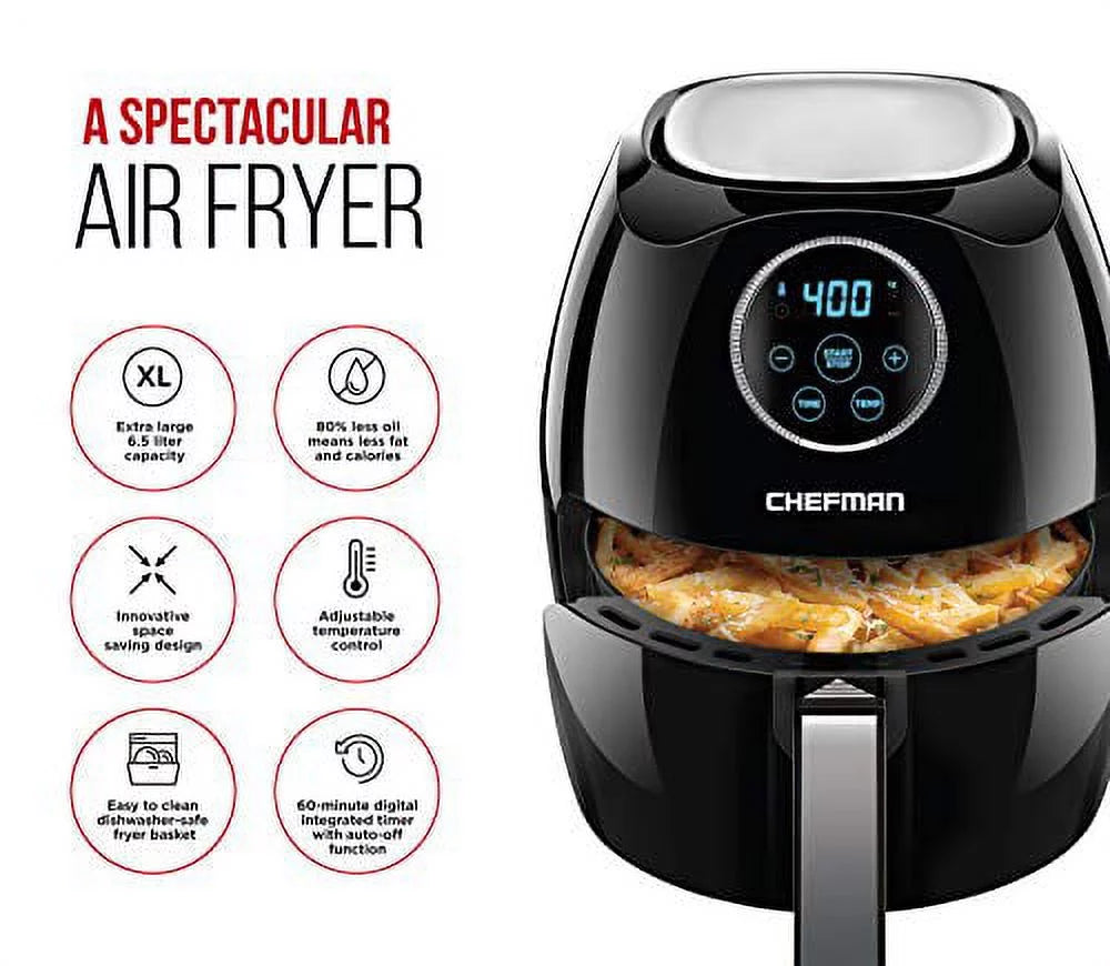 Black 6.5 Liter Air Fryer Oven H14790