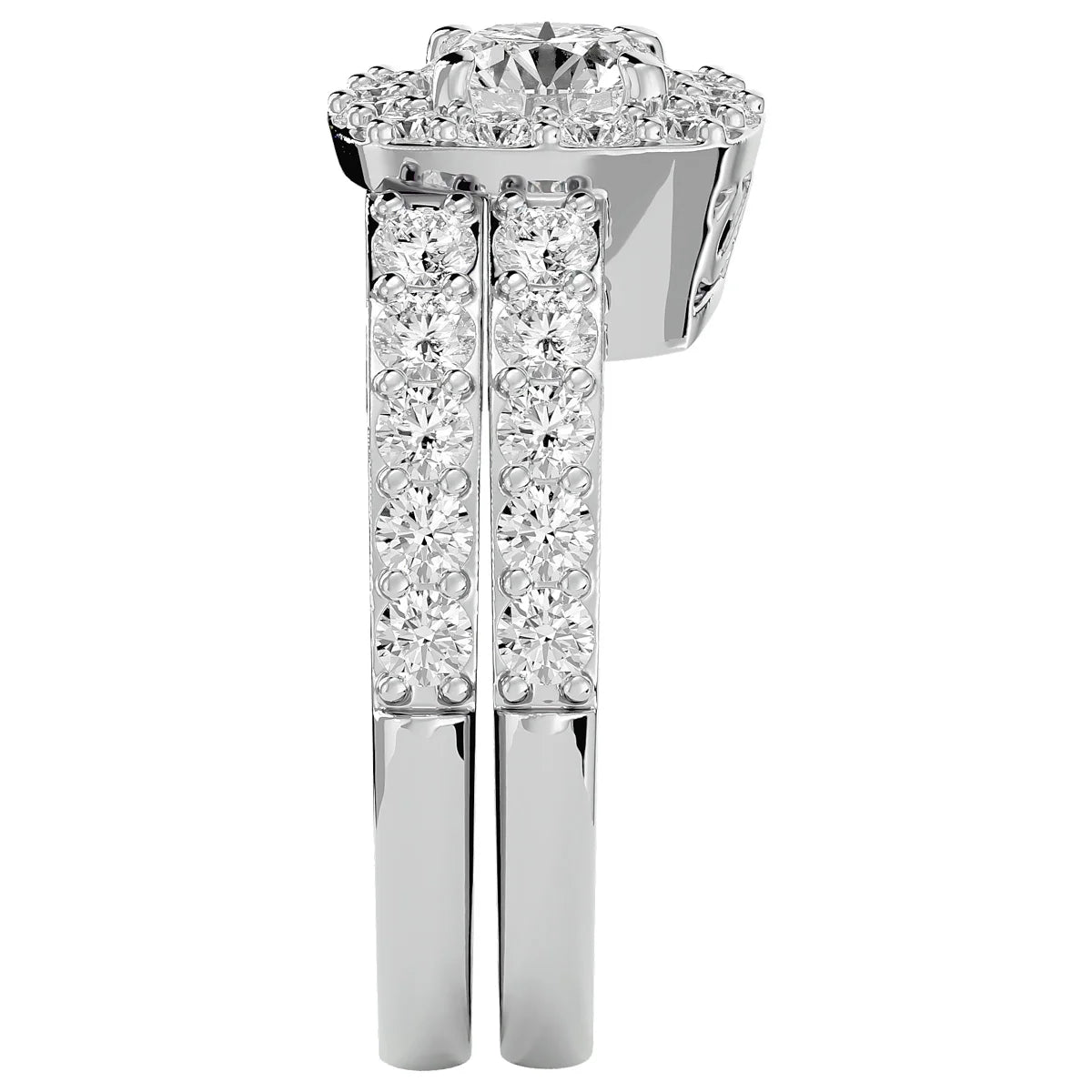 3 Carat Lab Grown Diamond Bridal Set In 14K White Gold T567