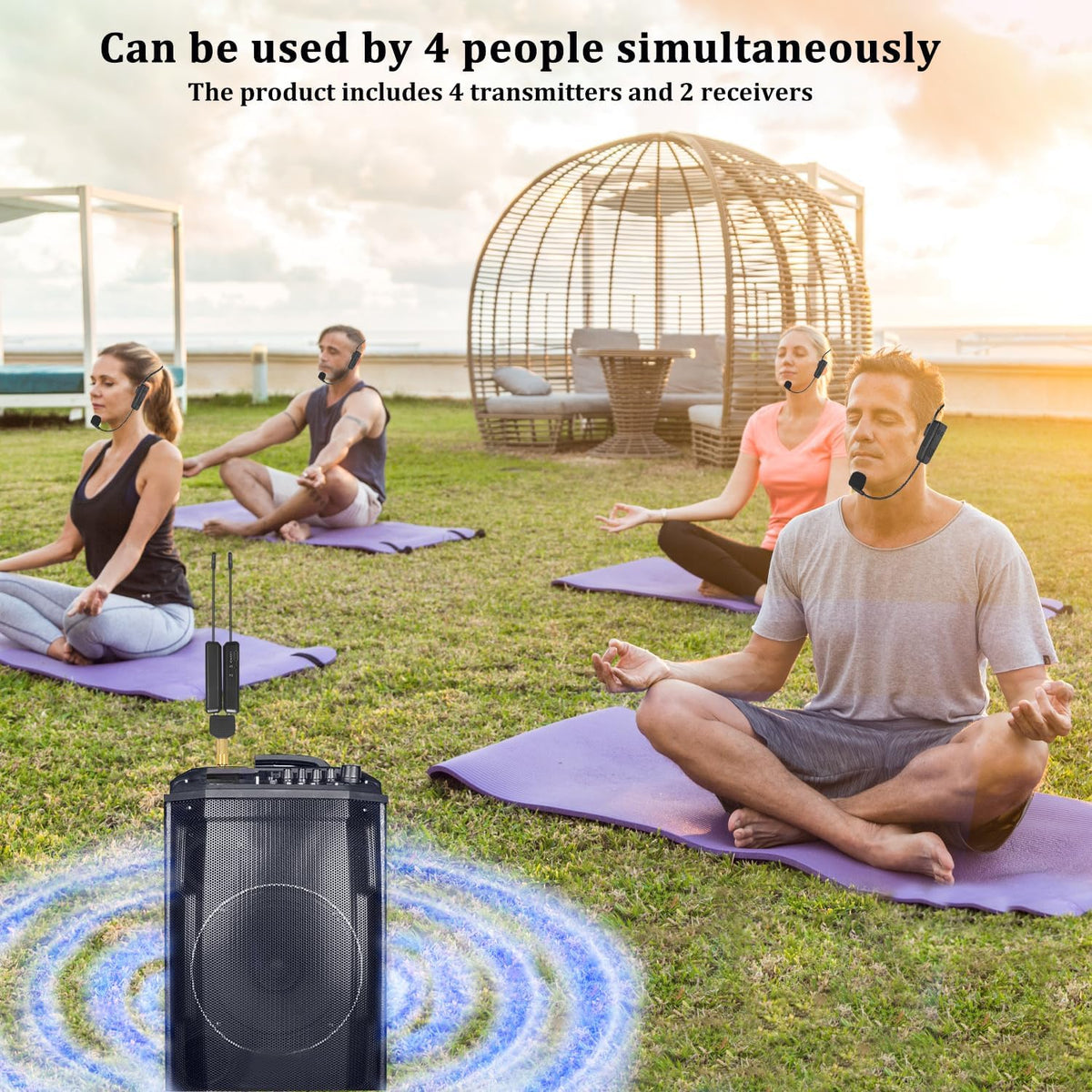2.4G Wireless Microphone System with Headset Mics and Handheld Mics N2536
