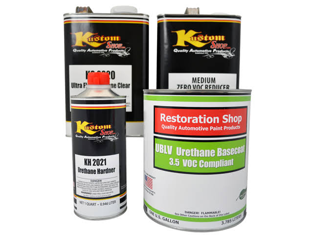 Black Urethane Basecoat Clearcoat Auto Paint Medium Gallon Kit T5460