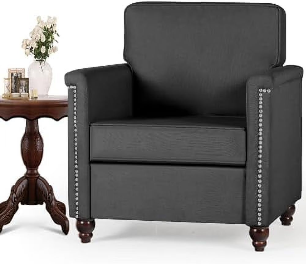 Beige Upholstered Linen Accent Chair Z73888