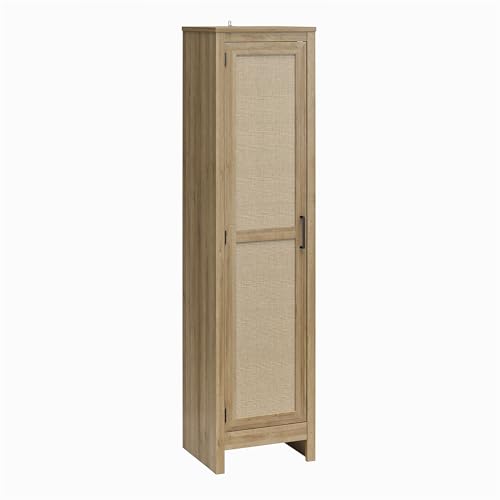 Black Oak 1-Door Tall Cabinet I556