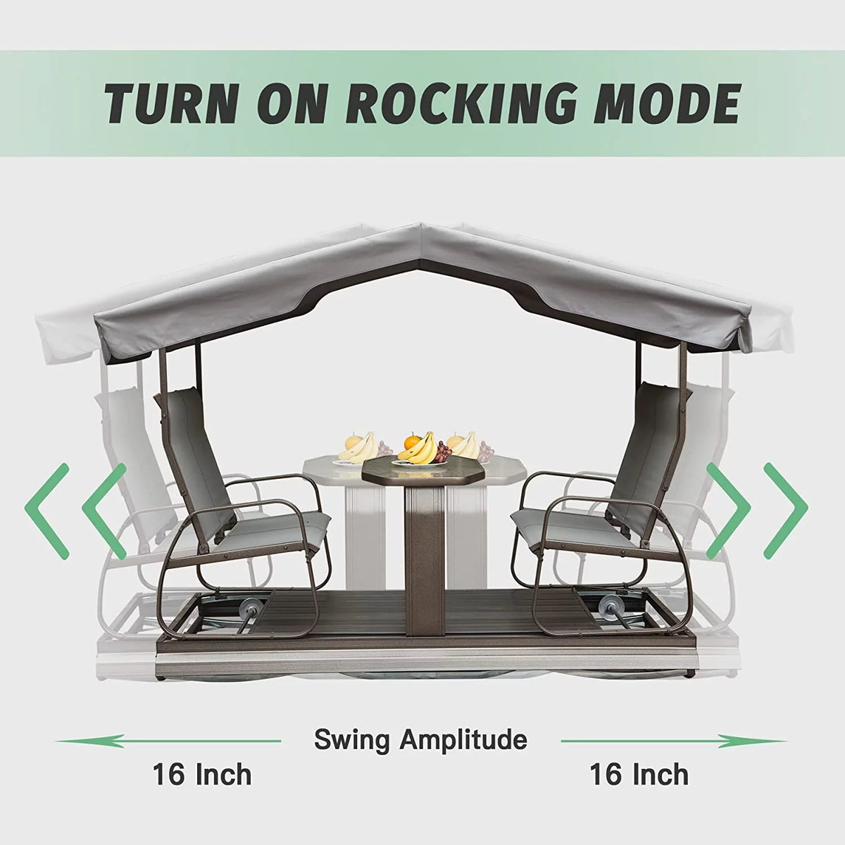 4-Seat Outdoor Metal Glider Bench with Canopy N5615