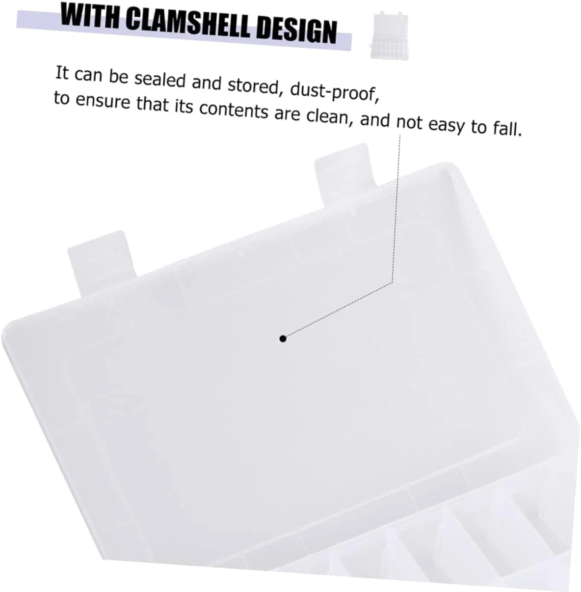 12 Pcs Clear Plastic Storage Box with Compartments G86201