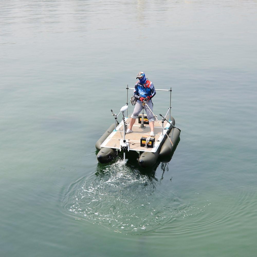 White 12V 55LBS 48" Shaft Bow Mount Electric Trolling Motor U2971