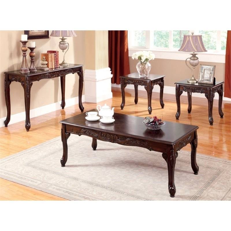 4-Piece Solid Wood Coffee Table Set O7264