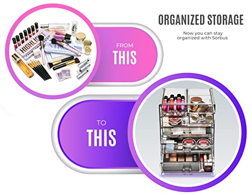 Acrylic Makeup Organizer with 3 Large 4 Small Drawers Z247876