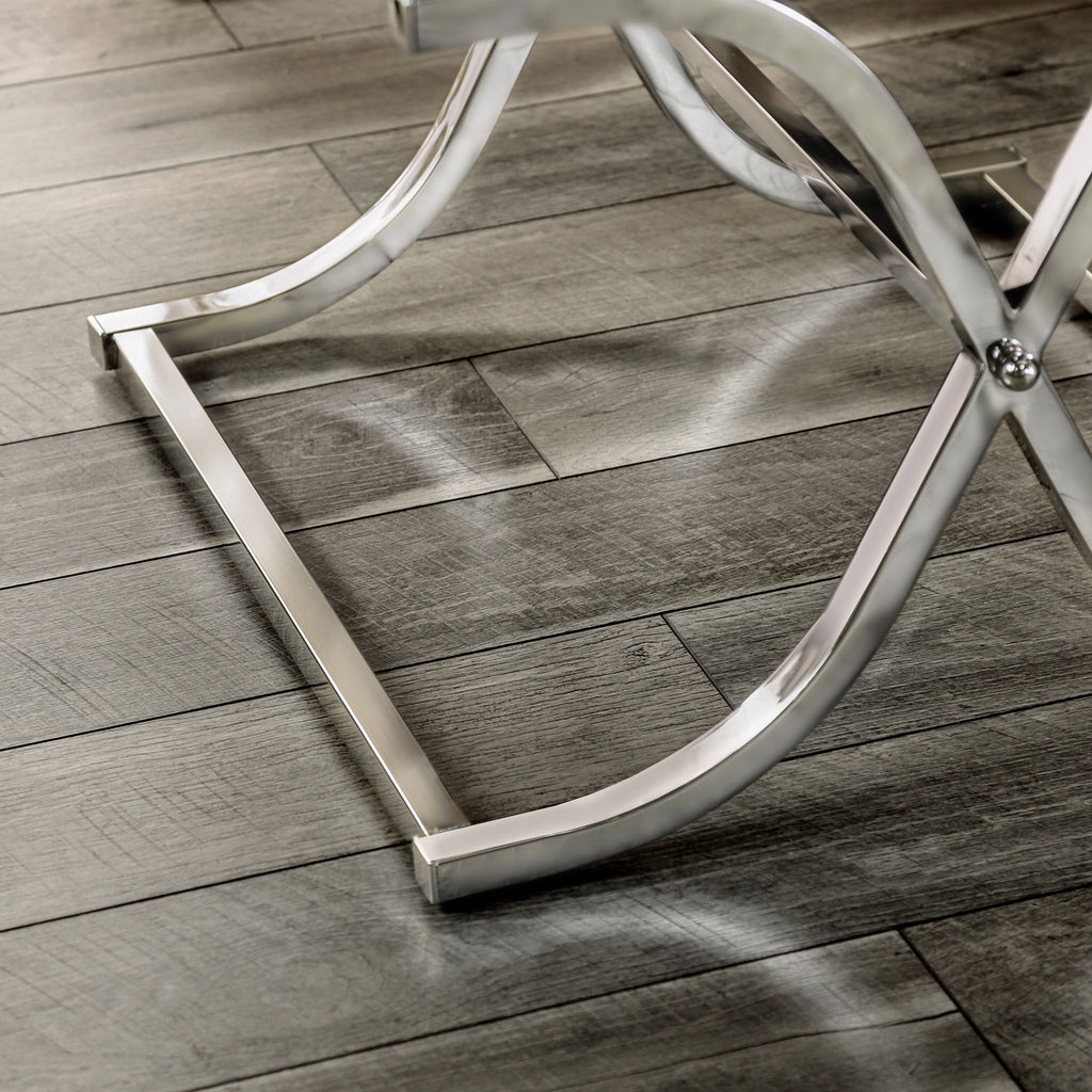 Contemporary Chrome Metal Square End Table I9360