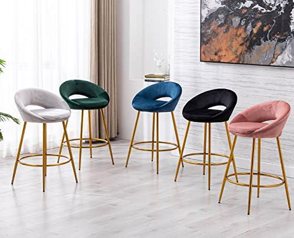 30" Velvet Stools with Gold Metal Legs N236041