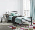 Metal Platform Bed Frame with Headboard and Footboard Twin Size Black T4564