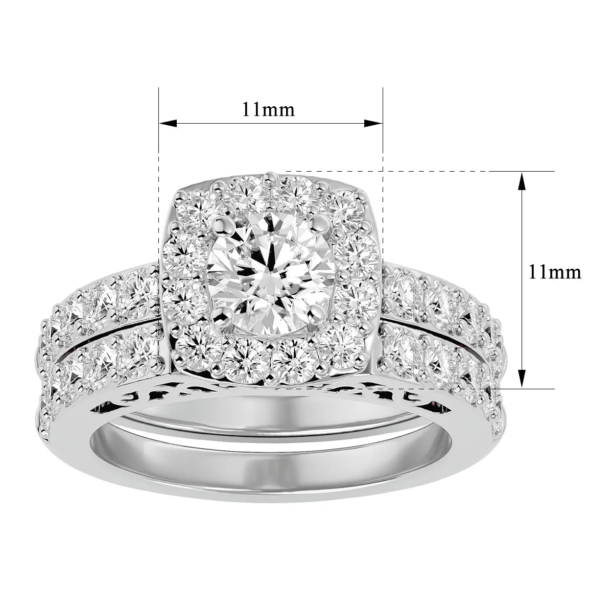 3 Carat Lab Grown Diamond Bridal Set In 14K White Gold T567