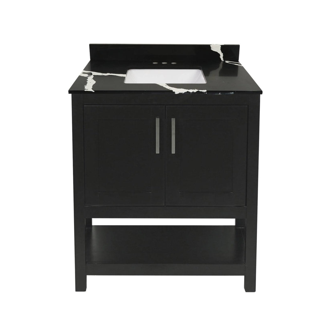 Espresso 31x22 Bath Vanity with Quartz Top D952251