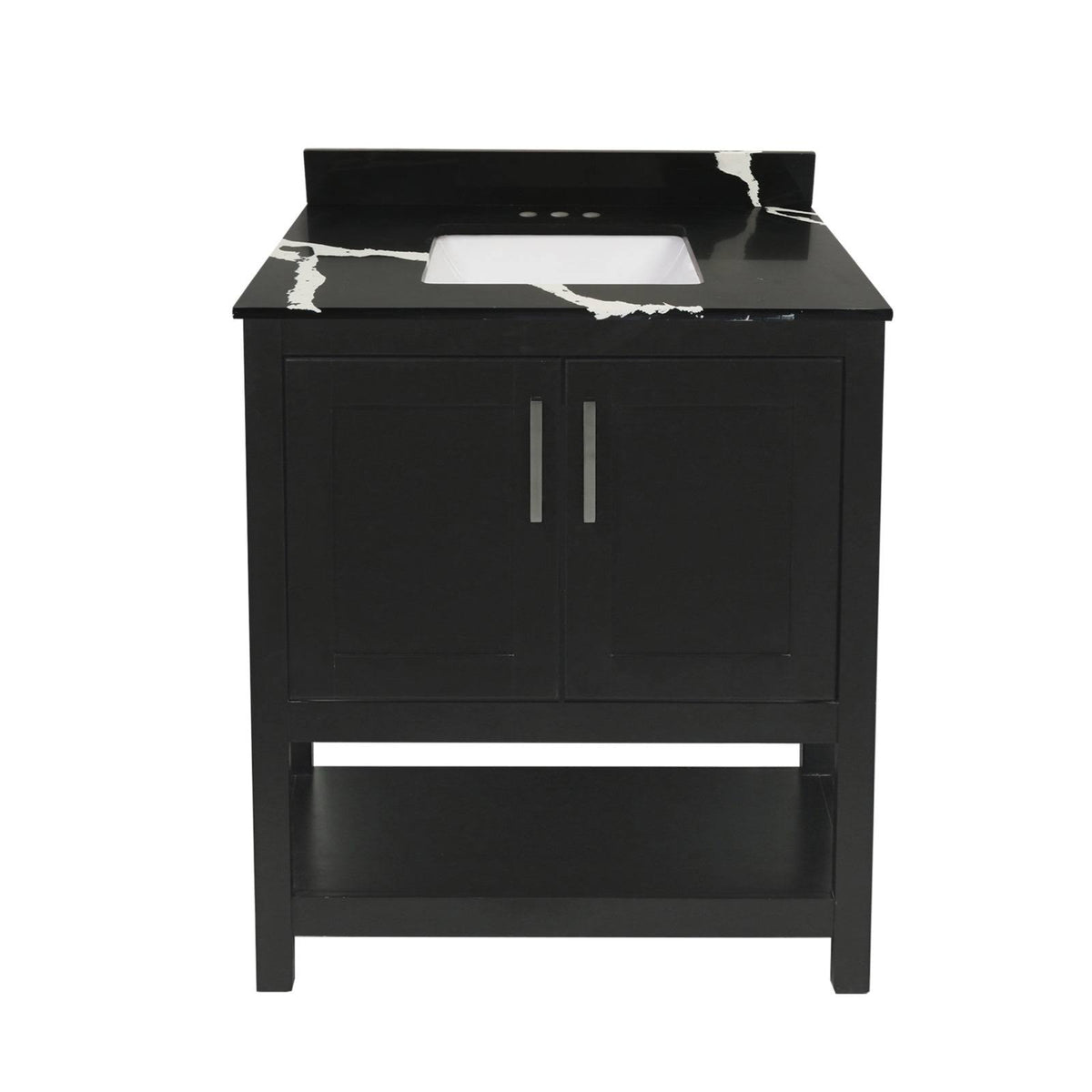 Espresso 31x22 Bath Vanity with Quartz Top D952251