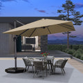 10 Feet Aluminum Cantilever Square Patio Umbrella with 360-degree Rotation V56232