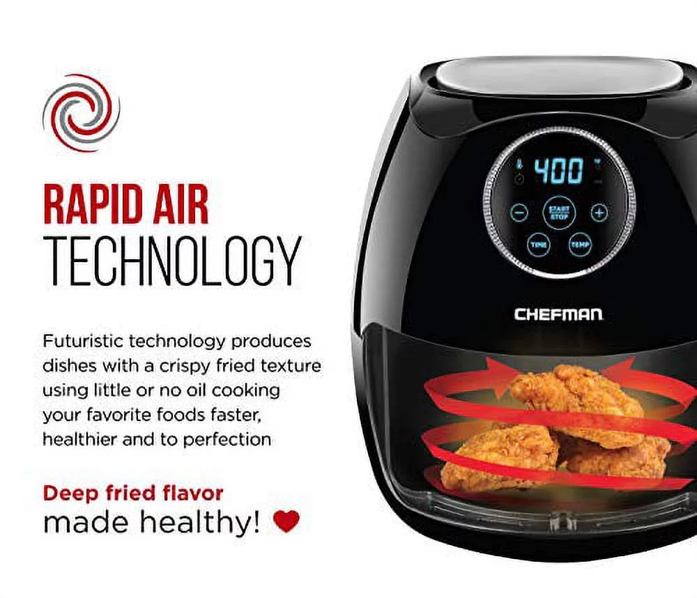Black 6.5 Liter Air Fryer Oven H14790
